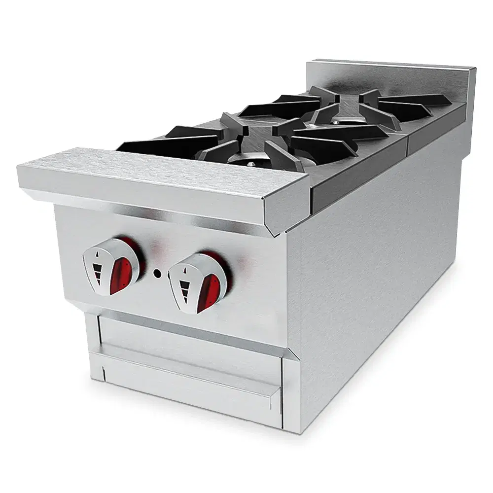 KitchenCore Series 12" Countertop Hotplate, 2, Burners, Liquid Propane, 52,600 BTU