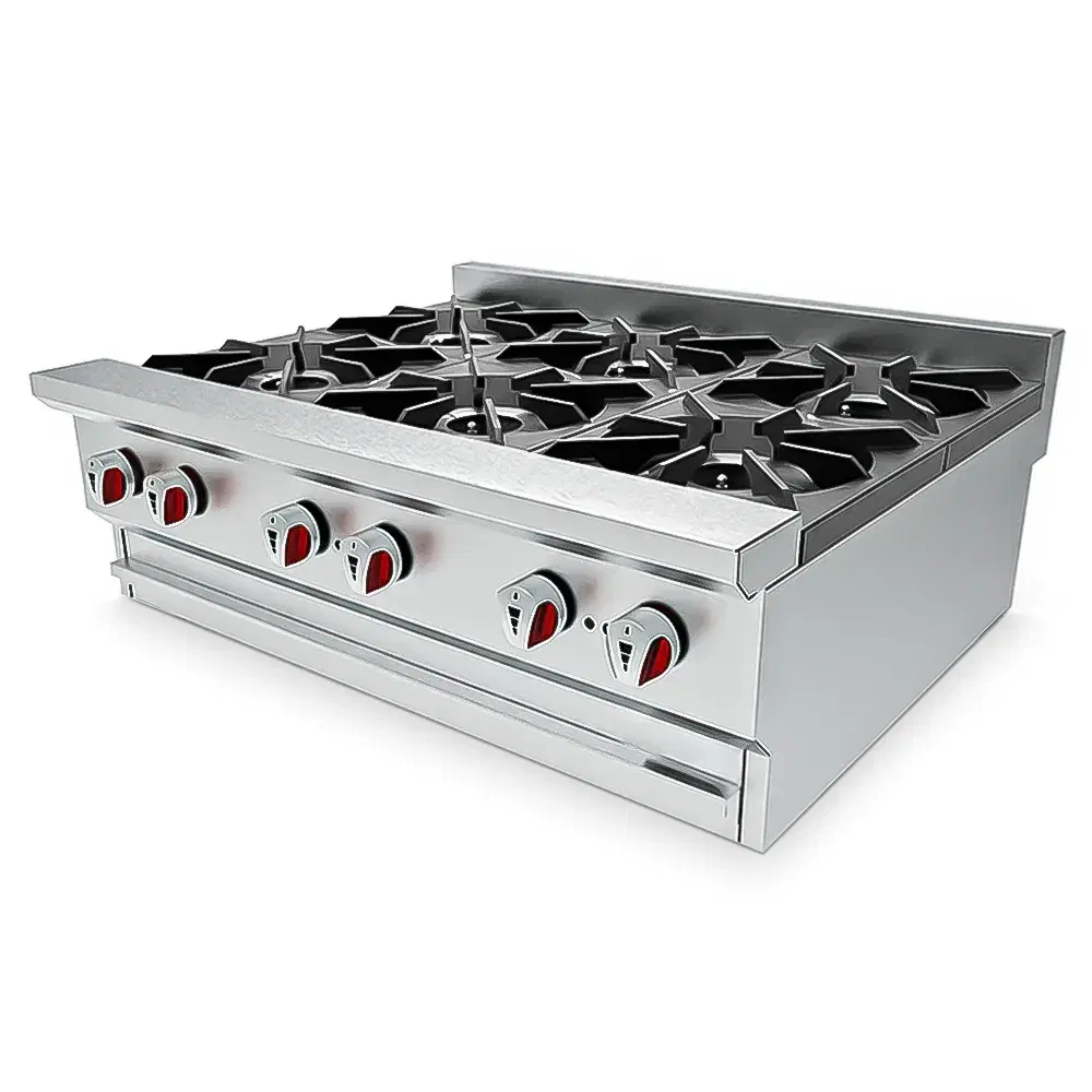 KitchenCore Series 36" Countertop Hotplate, 6, Burners, Liquid Propane, 160,000 BTU