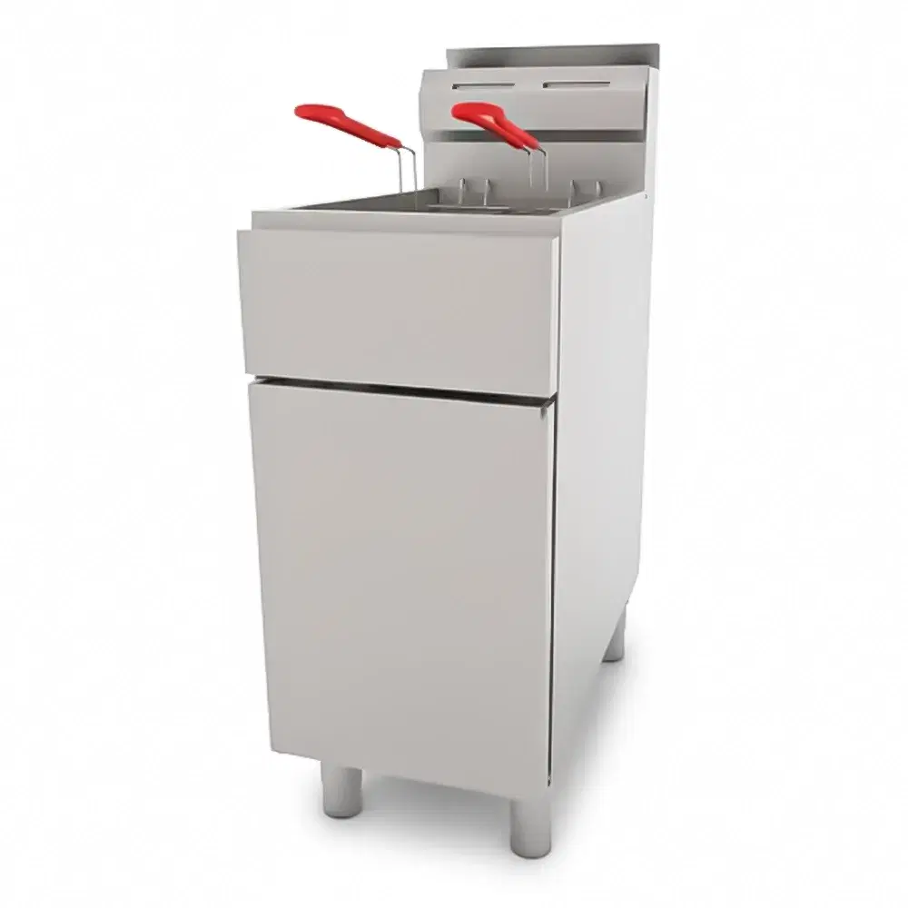 KitchenCore Series Commercial Gas Fryer, Liquid Propane, 40 lbs Oil Capacity, 105,000 BTU, 1 Year Warranty