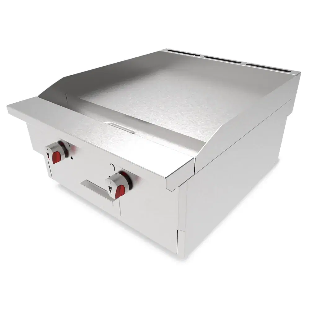 KitchenCore Series 24" Commercial Gas Griddle, 2 Burners, 60000 BTU, Liquid Propane, 1 Year Warranty