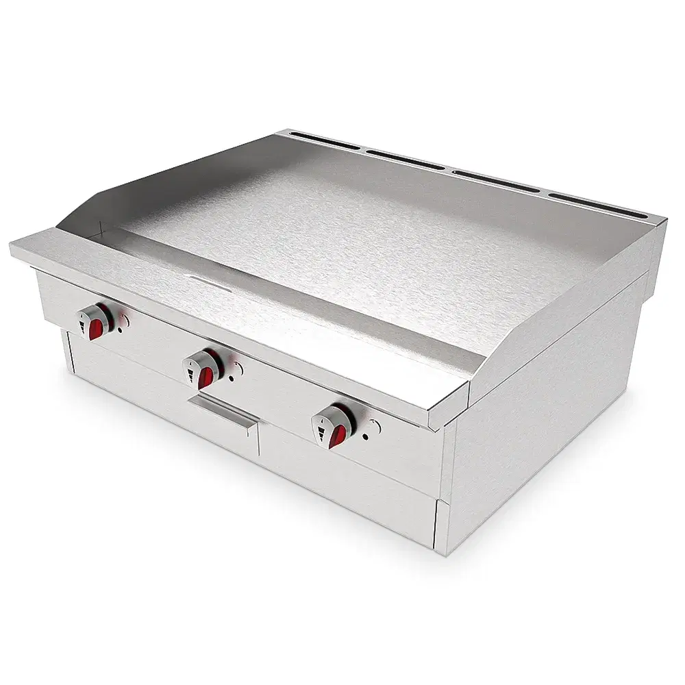 KitchenCore Series 36" Commercial Gas Griddle, 3 Burners, 90000 BTU, Liquid Propane, 1 Year Warranty