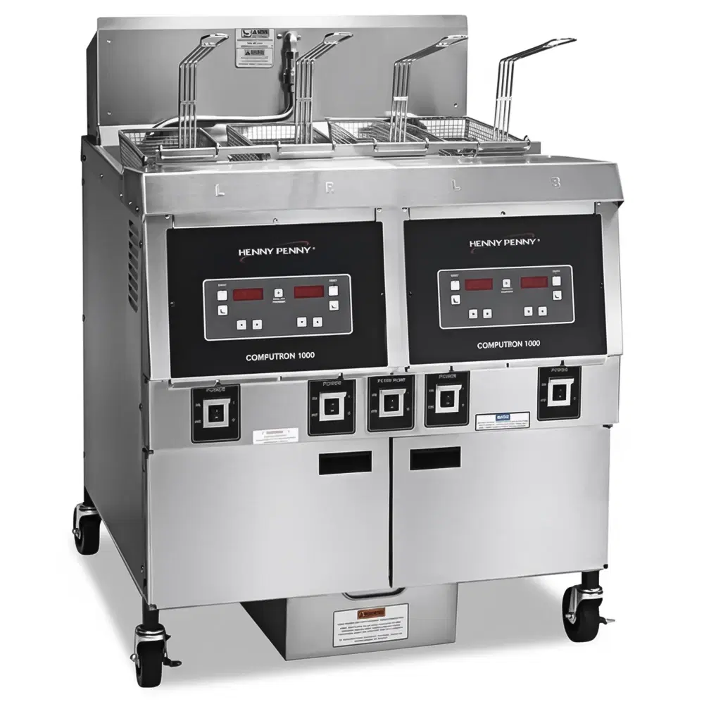 Henny Penny OFG322.05 33" Natural Gas Fryer, (2) 65 lb Vat, Computron 1000 Controls, 170,000 BTU