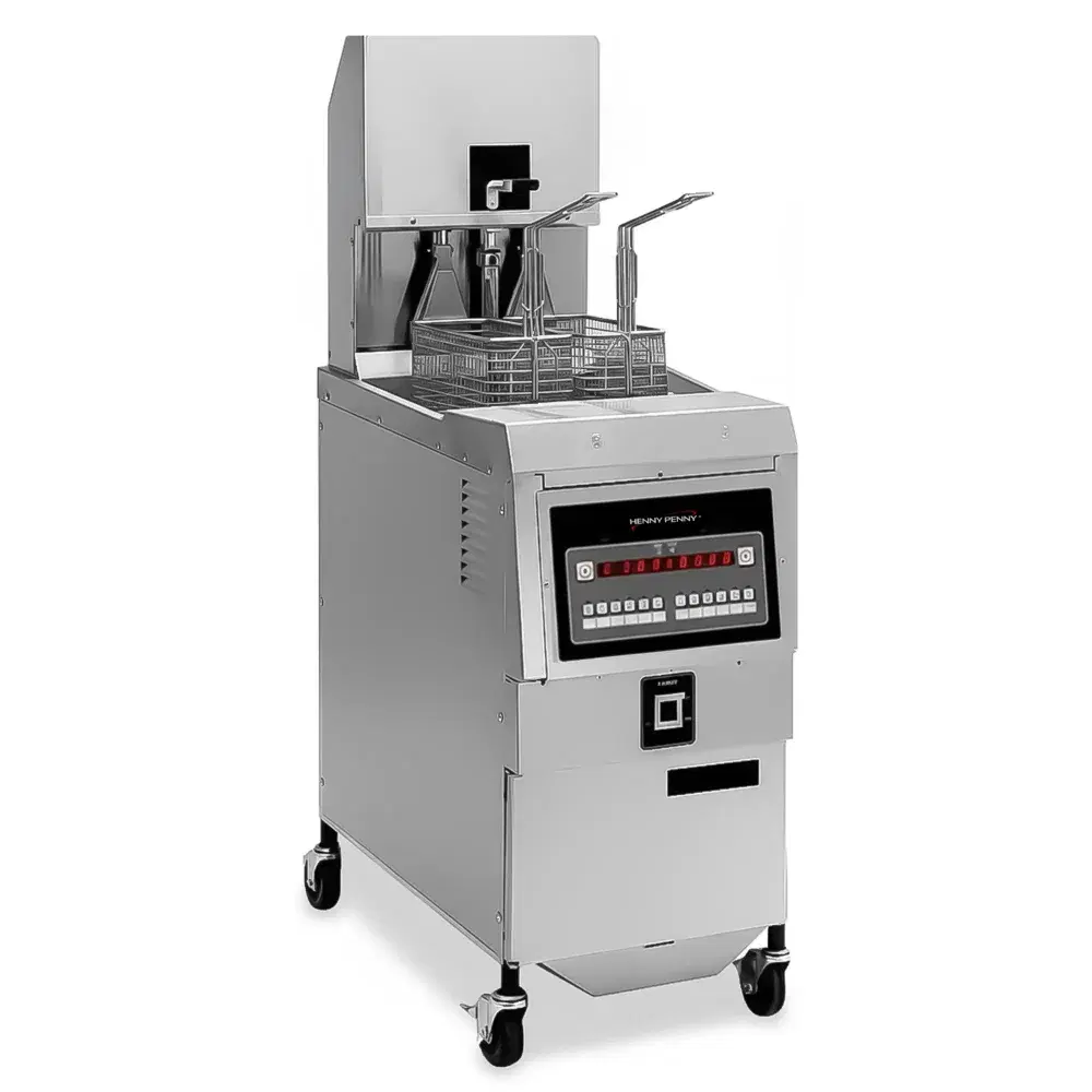 Henny Penny OGA321.04 17" Liquid Propane Gas Fryer, 65 lb Vat, Computron 8000 Controls, 85,000 BTU