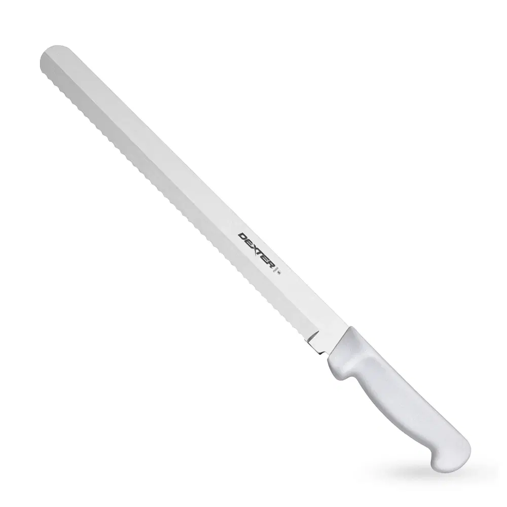 Dexter Russell P94805 12" Scalloped Slicer with White Handle