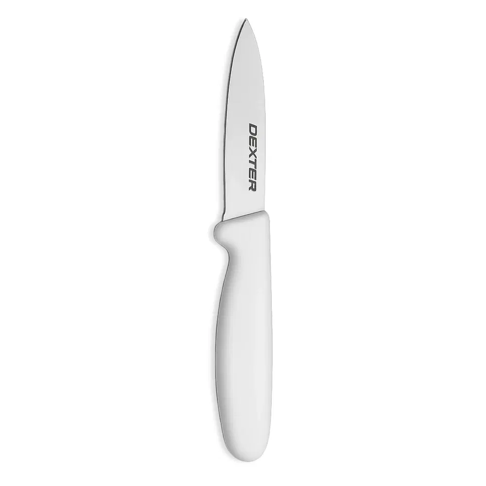 Dexter Russell P94843 3.5" Tapered Point Paring Knife with White Handle