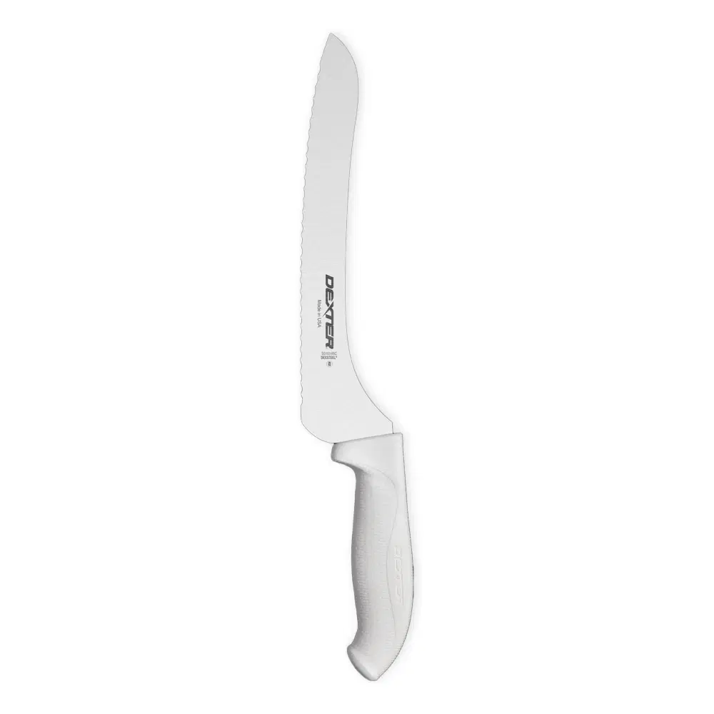 Dexter Russell SG163-9SC-PCP 9" SofGrip Offset Sandwich Knife with White Handle