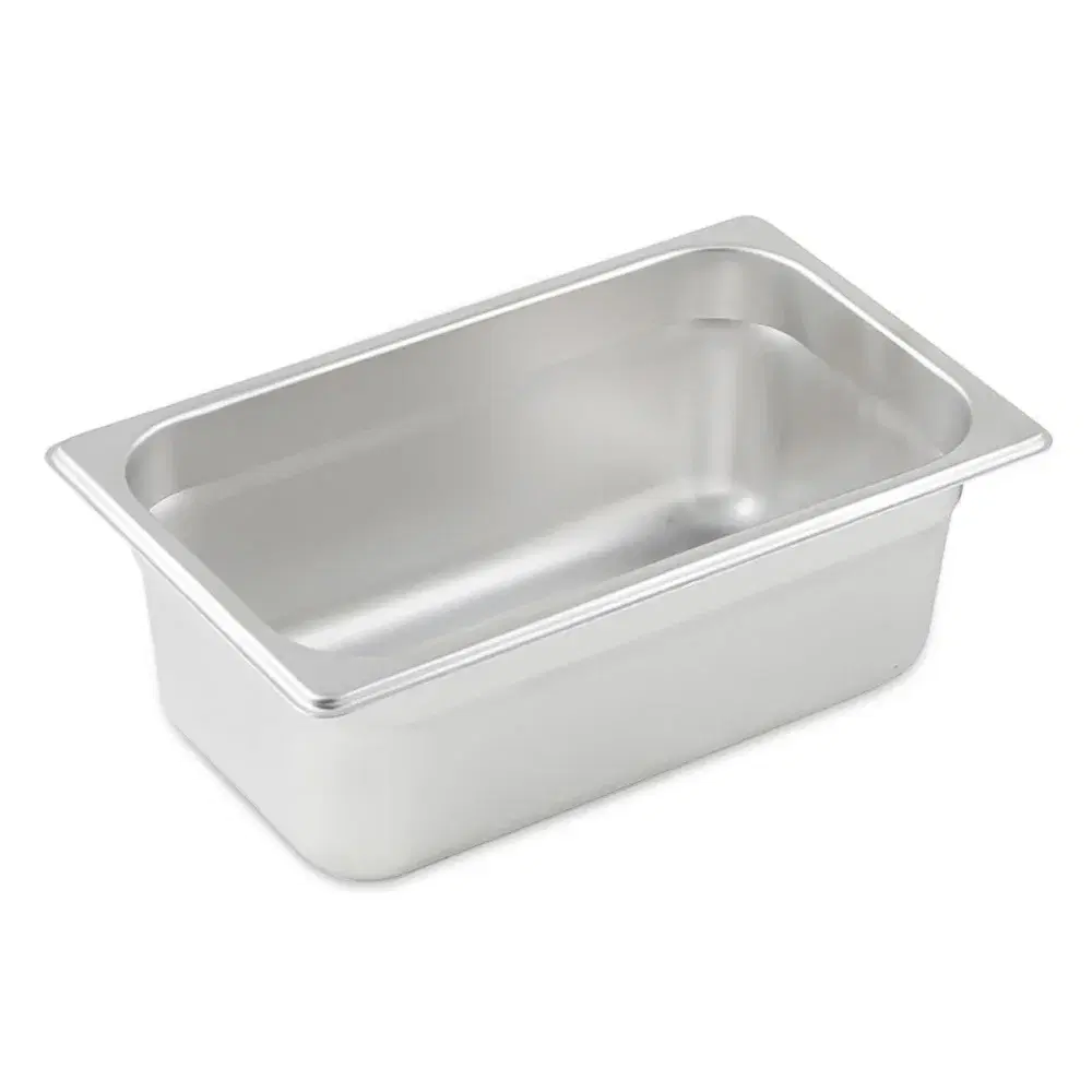 Winco SPJM-404 Anti-jam Steam Pan, 1/4 Size, 4", 24 Ga Stainless Steel