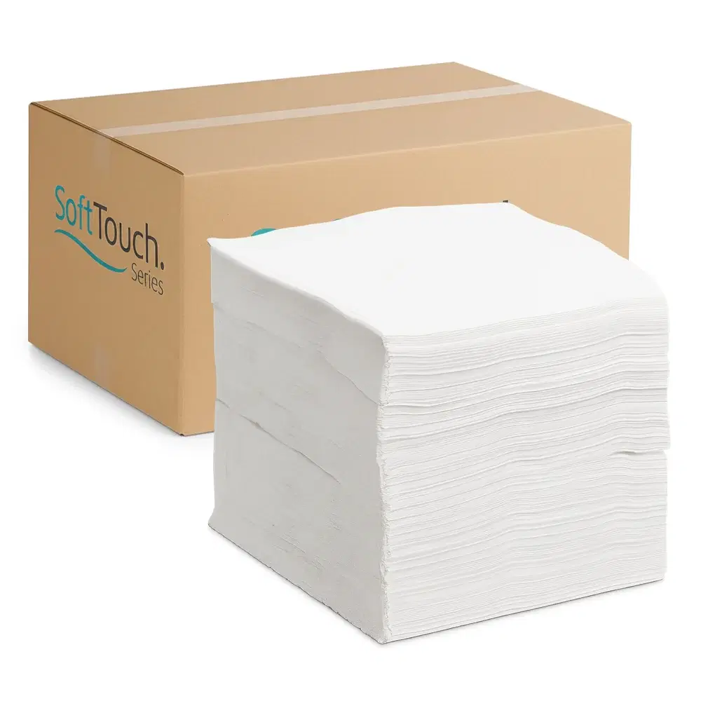 SoftTouch Series White Beverage Napkin, 9 x 9 in, 1-Ply, 4000 Sheets/Case