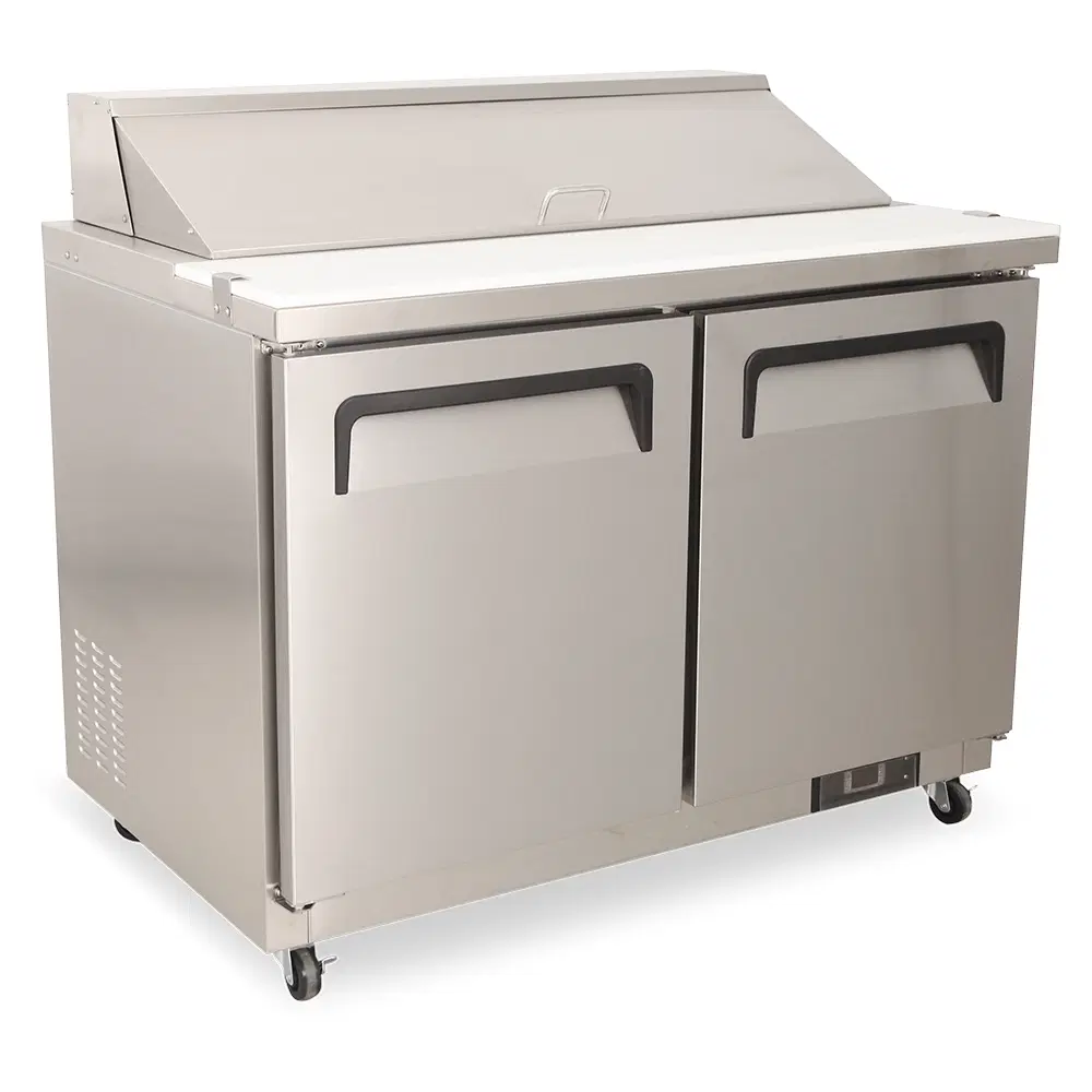 FrostLine Series 48" Sandwich / Salad Prep Table, 2 Doors, 12 Pans, Stainless Steel, 1 Year Compressor Warranty