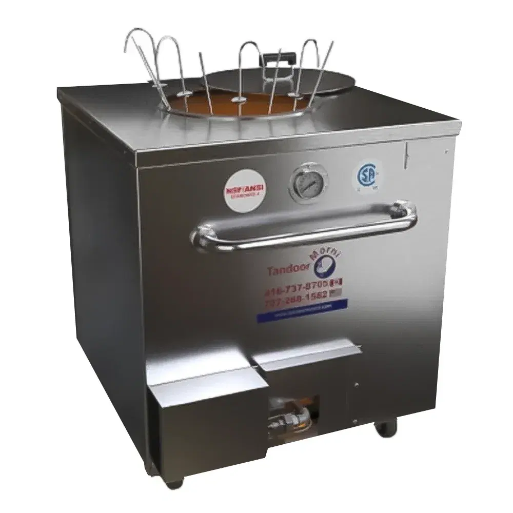 Tandoor Morni T02 32" x 32"  Clay Tandoor Oven, Stainless Steel, Convertible - 100,000 BTU