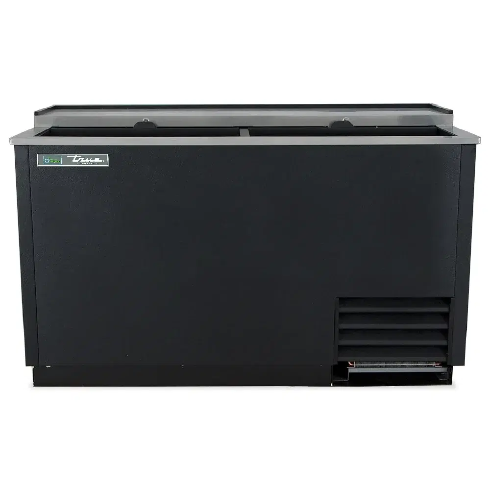 True TD-65-24-HC 64" Forced Air Bottle Cooler, Holds (528) 12 oz Bottles, Black, Lid Locks, 115v
