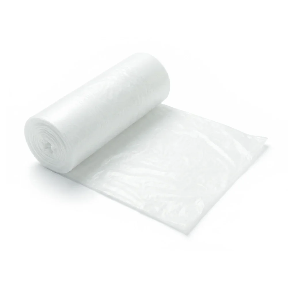 TrashGuard Series 10 Micron 30" x 37" High-Density Natural Trash Bag / Can Liner, 500 Bags/Case