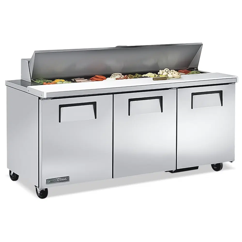 True TSSU-72-18-HC 72" Sandwich/Salad Prep Table, Holds 18 Pans, 7 Year Warranty