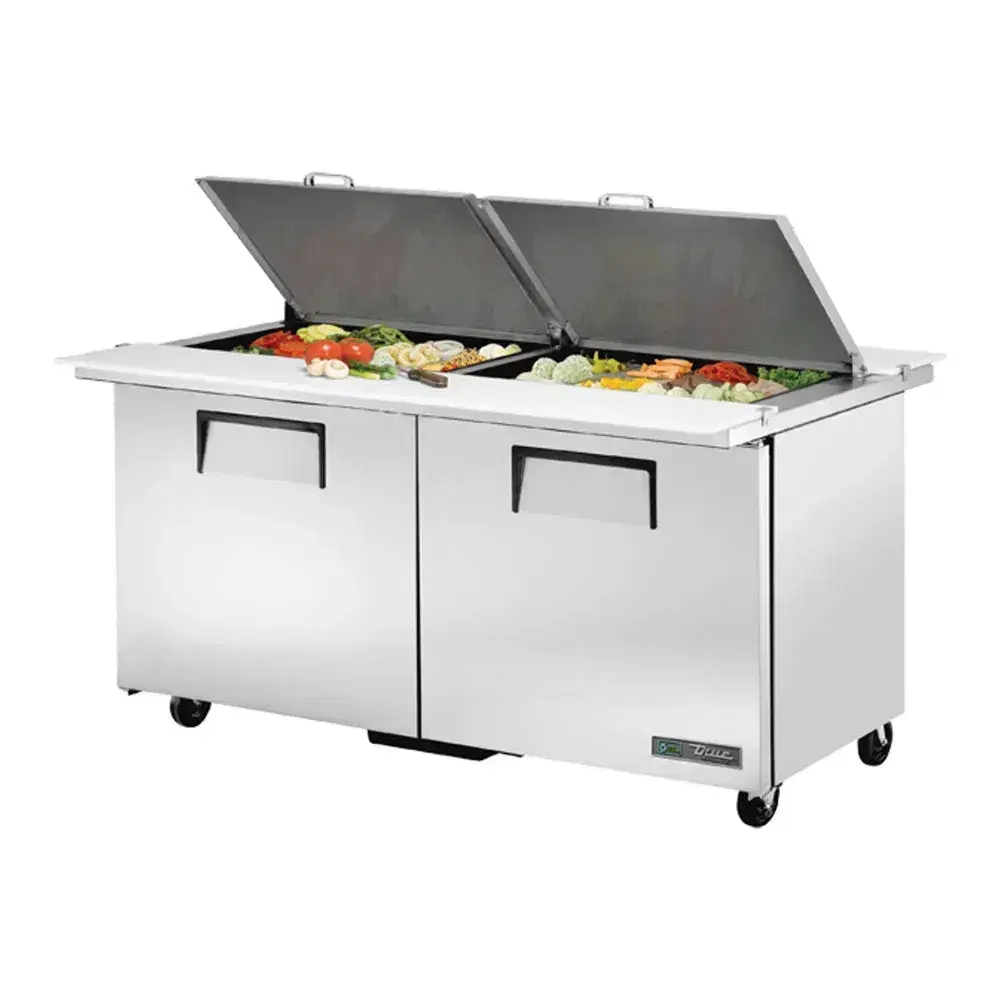 True TSSU-60-24M-B-DS-ST-HC 60" Mega Top Sandwich / Salad Prep Table, Holds 24 Pans, 7 Year Warranty