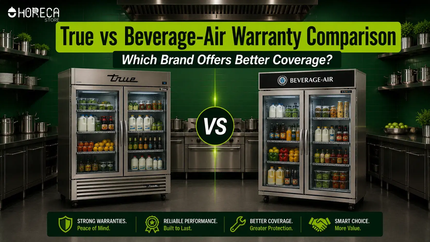 Compare True vs Beverage-Air warranty coverage, compressor protection, parts, labor, and long-term support to choose the best value.